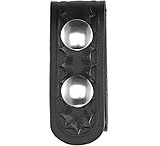 Aker Leather Model 530 Double Snap 1inch Wide Belt Keepers, Chrome Snap, Basketweave, Black, A530-BW-CH