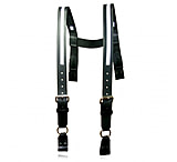 Image of Boston Leather Firefighter's H-back Suspenders, Loop Attachment, 1/2&quot; Reflective Ribbon, 3&quot; Longer