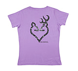 Image of Browning Womens Glitter Buckheart S, S Tee-Clasic Fit