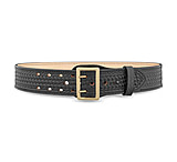 Image of DutyMan 2-1/4inch Basketweave Leather Sam Brown 2 Row Stitch Duty Belt With Solid Brass Gold Buckle DTY-1021-30-9072