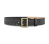 Image of DutyMan 2-1/4inch Basketweave Leather Sam Browne Duty Belt Half Lined With Gold Buckle