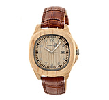 Image of Earth Wood Sherwood Leather-Band Watch w/ Date