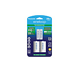 Image of Eneloop Rechargeable AA 1.2V 2000mAh NiMh Batteries with D-cell Spacers - 2pk