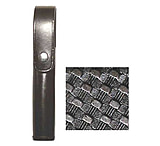 Image of Stallion Leather Covered 26inch Expandable Baton Holder, Basket Weave Black W/hidden Snap