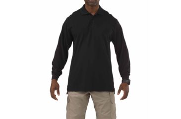 Image of 5.11 Tactical Professional Long Sleeve Polo - Men's, Medium, Regular, Black, 42056-019-M