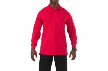 Image of 5.11 Tactical Professional Long Sleeve Polo - Men's, Large, Regular, Range Red, 42056-477-L