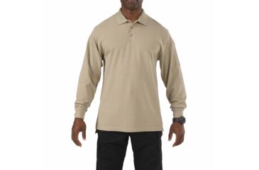 Image of 5.11 Tactical Professional Long Sleeve Polo - Men's, 2XL, Tall, Silver Tan, 42056T-160-2XL