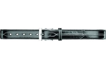 Image of 5.11 Tactical Stitch Leather 1 1/2in Belt - Black w/ Contrast Stitch - S 59502-919-S