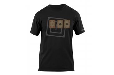 Image of 5.11 Tactical Card Tricks Logo T Shirt - Black - XXL 41006AG-019-XXL