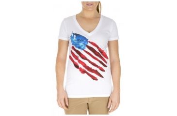 Image of 5.11 Tactical Feather Flag Tee, White - 31004AT-010-L