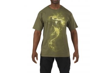 Image of 5.11 Tactical Logo T S/S Smoke 'Em, OD GREEN, L 41006DG182L
