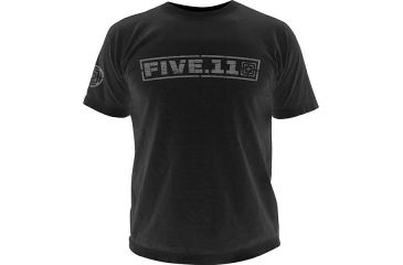 Image of 5.11 Tactical Logo TShirt Short Sleeve Pulling Rank, Black, M 41006BU-019-M