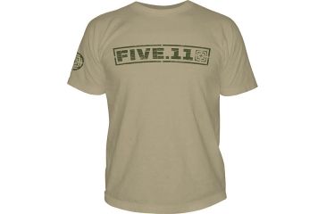 Image of 5.11 Tactical Logo TShirt Short Sleeve Pulling Rank, Tan, 2XL 41006BU-170-2XL