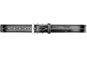 Image of 5.11 Stitched Leather 1.5in Casual Belt, Black With Contrast Stitch, Size XXXL 59502-919