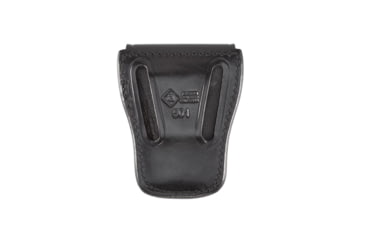 Image of Aker Leather Model 501 Teardrop Shape Handcuff Case, Plain, Black Snap, Black Snap, Small, A501-BP-BK