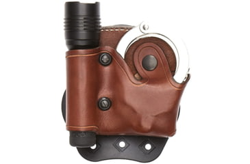 Image of Aker Leather Model 618 D.M.S. Flashlight And Handcuff Cases, Right, Snap, Plain, Tan, A618TPR