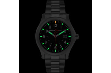 Image of Armourlite Field Series AL101 Swiss Made Tritium Illuminated Watch with Shatterproof Armourglass, Raw Steel Case, Black Dial, 42mm, AL101