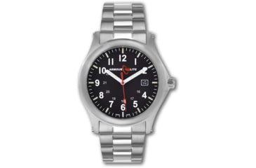 Image of Armourlite Field Series AL101 Swiss Made Tritium Illuminated Watch with Shatterproof Armourglass, Raw Steel Case, Black Dial, 42mm, AL101