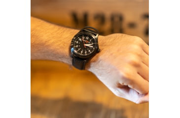 Image of Armourlite Field Series AL114 Swiss Made Tritium Illuminated Watch with Shatterproof Armourglass, Black Case, Black Dial, White Numbers, 42mm, AL114