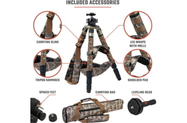Image of Athlon Optics Midas CF29 29mm Tube Carbon Fiber Tripod, Black/Tan, 706008