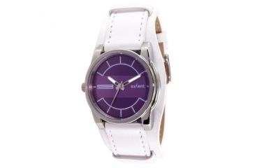 Image of Axcent Retro Watch, White Strap, Purple Face, Silver Hands X37001-031
