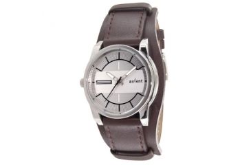 Image of Axcent Retro Watch, Dark Brown Strap, Gray Face, Silver Hands X37001-636