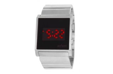 Image of Axcent Stealth Watch, Metal Bracelet, Black Face, Red Numerals X59103-802