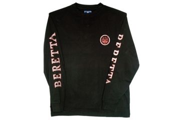 Image of Beretta T-Shirt Double Logo Long Sleeve, Black, Extra Large TS7172940999XL