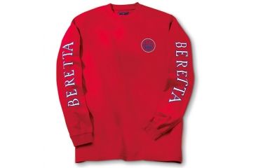 Image of Beretta T-Shirt Double Logo Long Sleeve, Red, Medium TS71729438M
