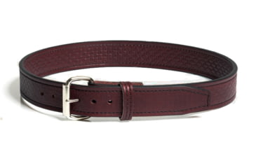 Image of Bigfoot Gun Belts Gun Belt, Basket Weave Pattern, 14oz No Core, 28 Inch, Flat Black, DarkBrown, GB-BASK-14NC-28-DBR-FB