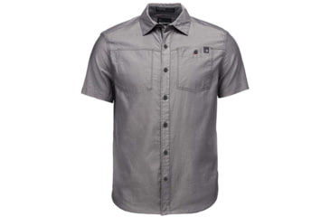 Image of Black Diamond Short Sleeve Solution Shirt - Mens, Large, Black Ash, AP7530049006LRG1