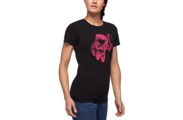 Image of Black Diamond Spaceshot Short Sleeve T-Shirt - Womens, Black-Ultra Pink, Small, AP7300509013SML1