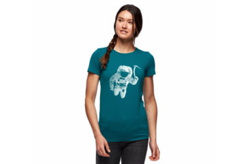 Image of Black Diamond SS Spaceshot Tee - Womens, Sea Pine, Large, AP7300503032LRG1