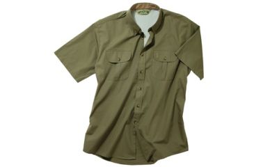 Image of Bob Allen 140K Short Sleeve Vent Back Shirt - No Shoulder Pad, Sage, Medium - 14080 