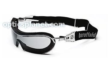 Image of Body Specs Baruffaldi Mask Goggles/Sunglasses with Stainless Steel Metal frame, Grey and Cobalt Blue Lens