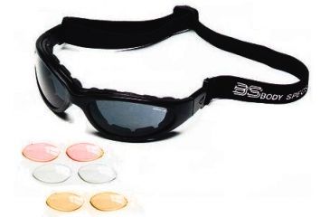 Image of Body Specs BSG Goggles, Black Frame, Crimson Red, Clear, Light Rust Lens BSG-Black-Red-Mirror