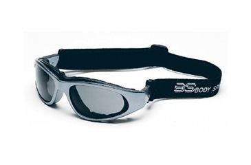 Image of Body Specs BSG-2 Goggles, Silver Chrome Frame/Smoke-Green Lens, w/ Clear and Light Rust Extra Lens Sets