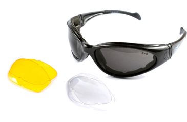 Image of Body Specs BS Cups 2 Goggles, Metallic Bronze Frame w/Grey, Clear, Yellow Lens BS-CUPS-2