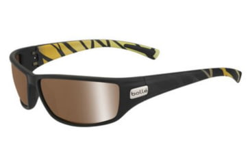 Image of Bolle Python Sunglasses, Matte Black/Zebra Frame, Inland Gold Oleo AR Lens, Polarized, 11994