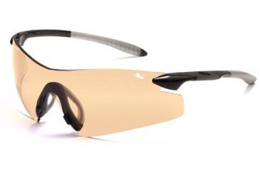 Image of Bolle MicroEdge Sport Sunglasses, Shiny Black Frame w/ Modulator Amber Lenses