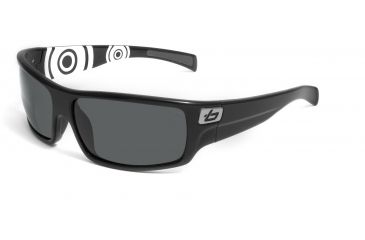 Image of Bolle Sunglasses, Tetra Shiny Black Circle Frame Polarized TNS Lens 11496