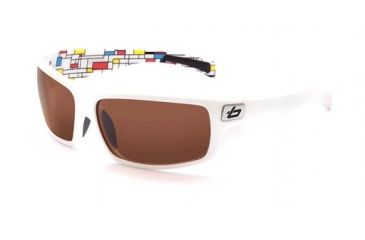 Image of Bolle Tetra Sunglass, White Blocks Frame, Polarized A-14 Lens, 11364