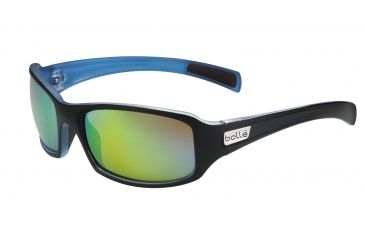 Image of Bolle Winslow Sunglasses, Polarized Brown Emerald Oleo AF, Matte Black/Matte Blue 11824