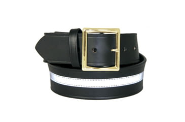 Image of Boston Leather 1.75in Garrison Belt W/ Gold Buckle - Men's, Plain Reflective, Size 38, 6505R-1-38-GLD