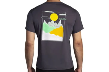 Image of Brooks 3.0 Distance Short Sleeve - Mens, Asphalt/Mountain, Medium, 211502034.030