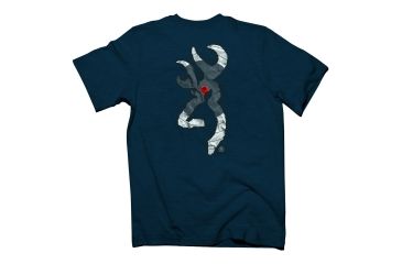 Image of Browning Mens Paper Target Buckmark S,S Tee, Midnight, Small A000226140102