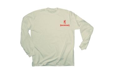 Image of Browning Mens Rt Xtra Buckmark L,S Tee, Natural, Small BRD010005.003239.S