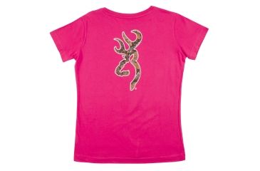 Image of Browning Womens Mo Country Buckmark S,S Tee-Clasic Fit, Fuchsia, Small A000227560102