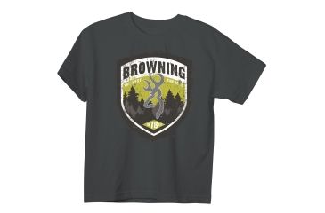 Image of Youth Graphic Grunge Shield Short Sleeve T-Shirt, Charcoal