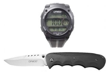Image of OPMOD Tactical Everyday Watch, Black w/ Browning OPMOD Folder Knife, Drop Point Blade CS007A-KIT1